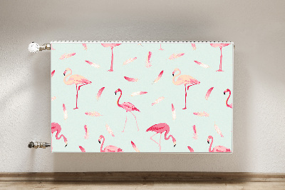 Magnetinis radiatoriaus lipdukas Flamingos ir plunksnos