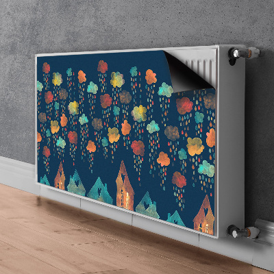 Magnetinis lipdukas radiatoriui Spalvingi namai