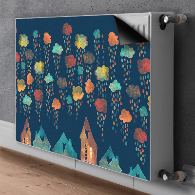Magnetinis lipdukas radiatoriui Spalvingi namai