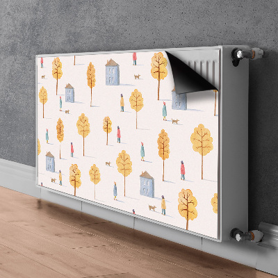 Magnetinis radiatoriaus lipdukas Namai tarp medžių