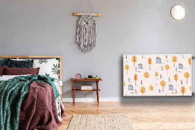 Magnetinis radiatoriaus lipdukas Namai tarp medžių