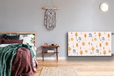 Magnetinis radiatoriaus lipdukas Namai tarp medžių