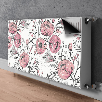 Magnetinis radiatoriaus lipdukas Pastelinės rožės Art