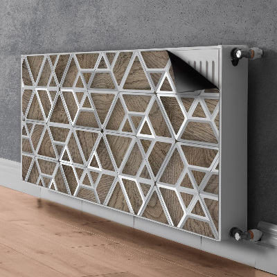 Magnetinis radiatoriaus lipdukas Metalinis raštas ant medžio