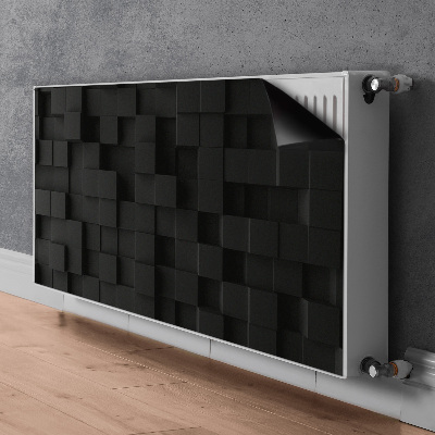 Magnetinis lipdukas radiatoriui Juodi 3d kubeliai