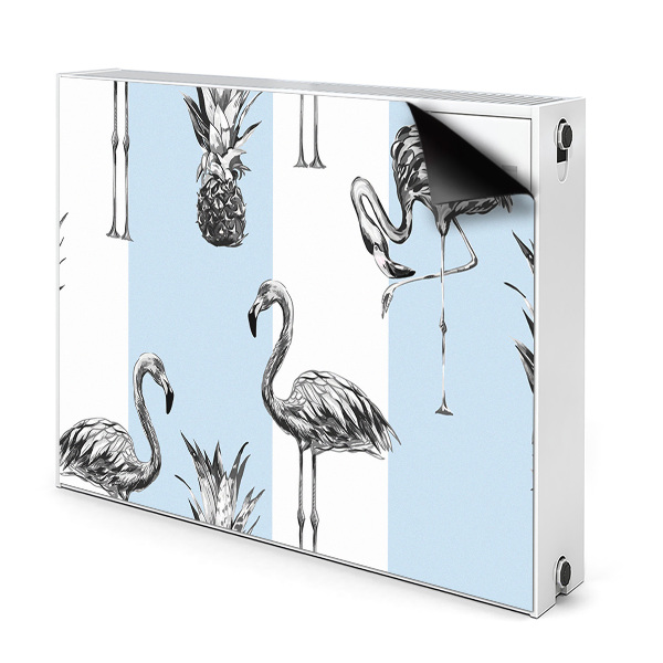 Magnetinis radiatoriaus lipdukas Flamingas ir ananasas