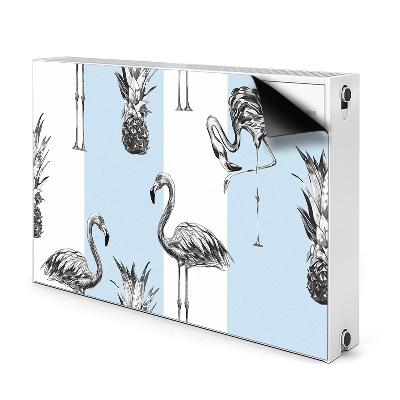 Magnetinis radiatoriaus lipdukas Flamingas ir ananasas
