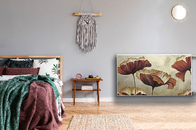 Magnetinis lipdukas radiatoriui Didelių aguonų tapyba