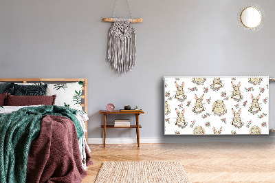 Magnetinis kilimėlis radiatoriui Šviesiai rudi triušiai