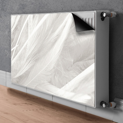 Magnetinis kilimėlis radiatoriui Gražios baltos plunksnos