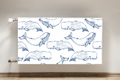 Magnetinis radiatoriaus lipdukas Mėlynieji banginiai