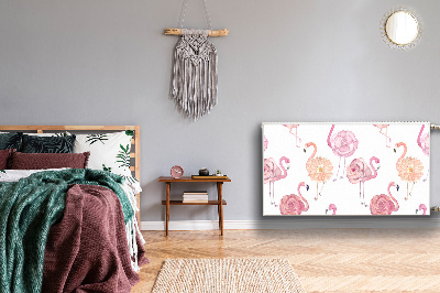 Magnetinis kilimėlis radiatoriui Flamingai ir gėlės