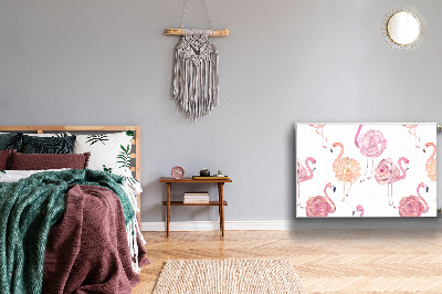 Magnetinis kilimėlis radiatoriui Flamingai ir gėlės