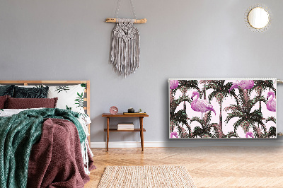 Magnetinis radiatoriaus lipdukas Flamingai palmėse