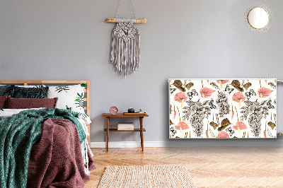 Magnetinis radiatoriaus lipdukas Gėlės ir drugeliai