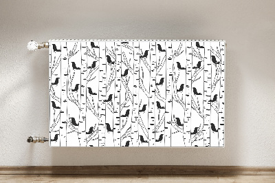 Magnetinis radiatoriaus lipdukas Paukščiai ir medžiai