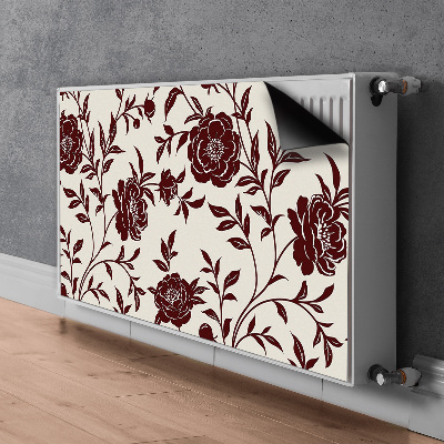 Magnetinis radiatoriaus lipdukas Bordo gėlės