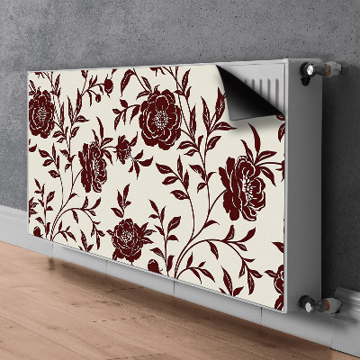 Magnetinis radiatoriaus lipdukas Bordo gėlės