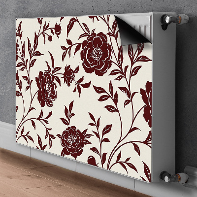 Magnetinis radiatoriaus lipdukas Bordo gėlės