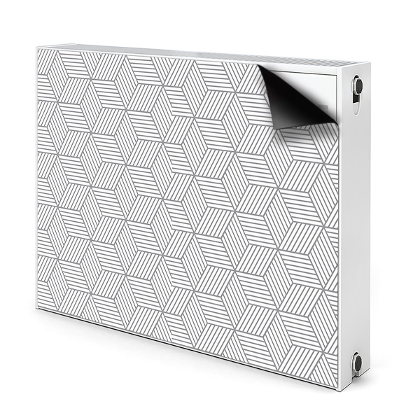 Magnetinis lipdukas radiatoriui Pilki 3D kubeliai