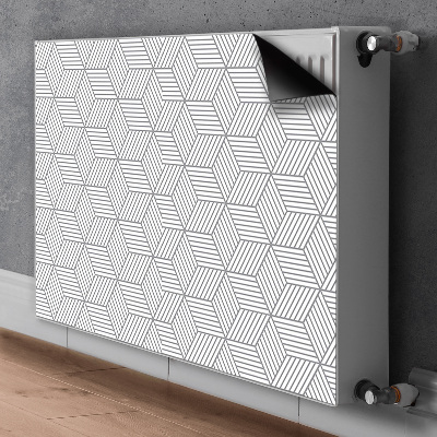 Magnetinis lipdukas radiatoriui Pilki 3D kubeliai