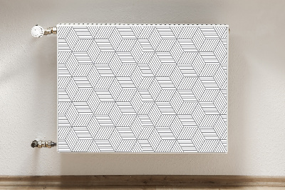 Magnetinis lipdukas radiatoriui Pilki 3D kubeliai