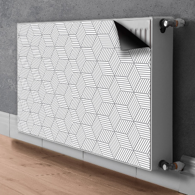 Magnetinis lipdukas radiatoriui Pilki 3D kubeliai