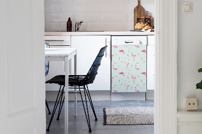 Magnetinis kilimėlis indaplovei Flamingos ir plunksnos