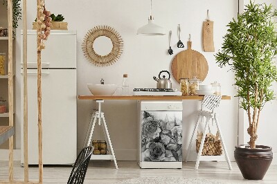 Magnetinis kilimėlis indaplovei Juodos ir baltos rožės