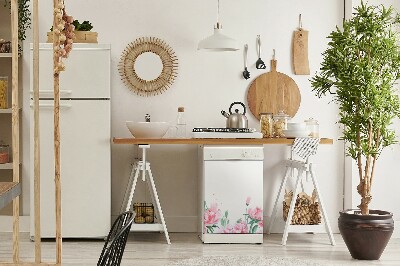 Magnetinis kilimėlis indaplovei Rožinės gėlės
