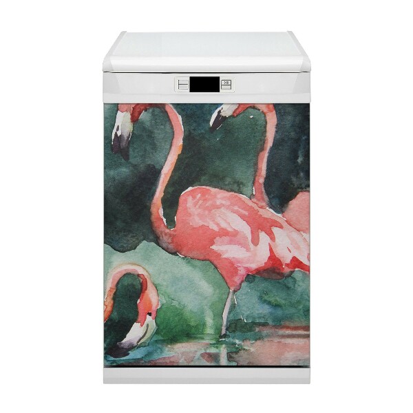 Magnetinis kilimėlis indaplovei Dažytas flamingas