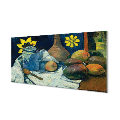 Akriliniai paveikslas Natiurmortas su arbatos puodu ir vaisiais – Paul Gauguin