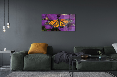 Akrilo stiklo paveikslas Spalvingos drugelių gėlės