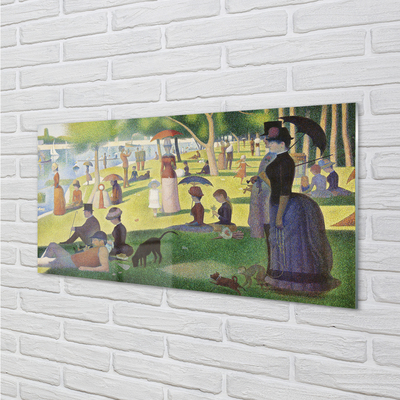 Akrilo stiklo paveikslas Sekmadienio popietę Grande Jatte saloje – Georges Seurat