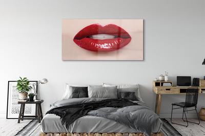 Akrilo stiklo paveikslas raudonos lūpos
