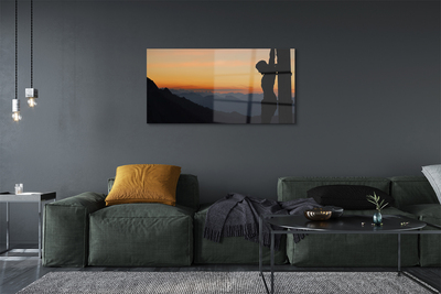 Akrilo stiklo paveikslas Nukryžiuoto Jėzaus saulėlydis