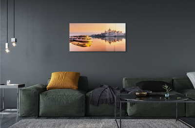 Akriliniai paveikslas Saulėlydžio laivas į jūrą