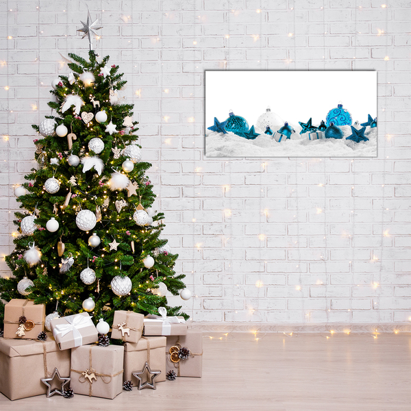 Akrilo stiklo paveikslas Baubles šventų dekoracijų sniegas