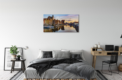 Foto paveikslai ant drobės Gdansko uosto upės saulėtekis
