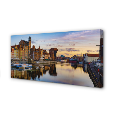 Foto paveikslai ant drobės Gdansko uosto upės saulėtekis