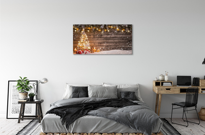 Foto paveikslai ant drobės Kalėdų eglutės sniego papuošimai