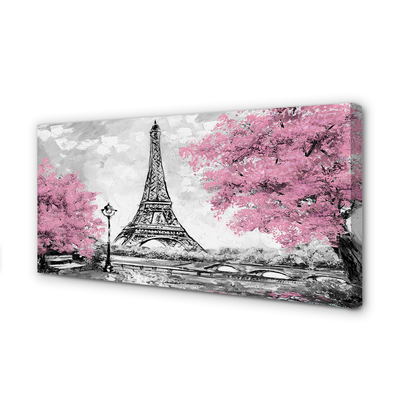Paveikslas ant drobes Paryžiaus pavasario medžiai
