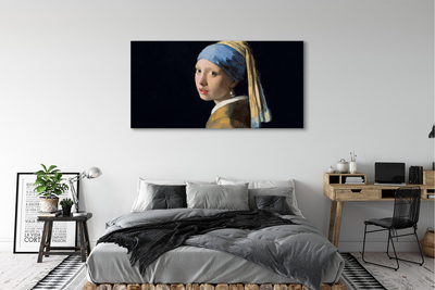 Foto paveikslai ant drobės Mergina su perlų auskaru – Johannes Vermeer