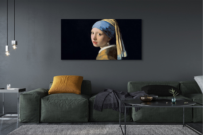 Foto paveikslai ant drobės Mergina su perlų auskaru – Johannes Vermeer