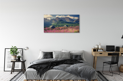 Foto paveikslai ant drobės Kalnai, laukai, kotedžai