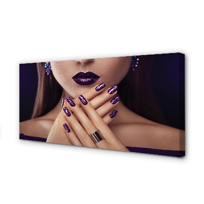Paveikslas ant drobes Moters rankų lūpos violetinės spalvos