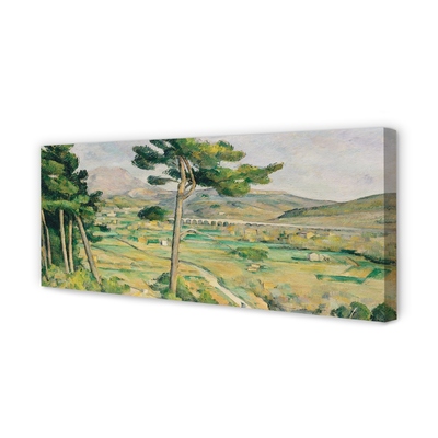 Print ant drobės Šventasis kalnas Viktorijos ir lanko slėnio viadukas – Paul Cézanne