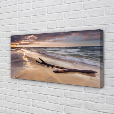 Foto paveikslai ant drobės Gdansko paplūdimio jūros saulėlydis