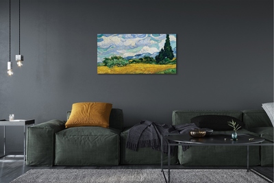 Paveikslas ant drobes Kviečių laukas su kiparisais – Vincentas van Gogas