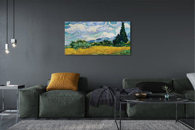 Paveikslas ant drobes Kviečių laukas su kiparisais – Vincentas van Gogas